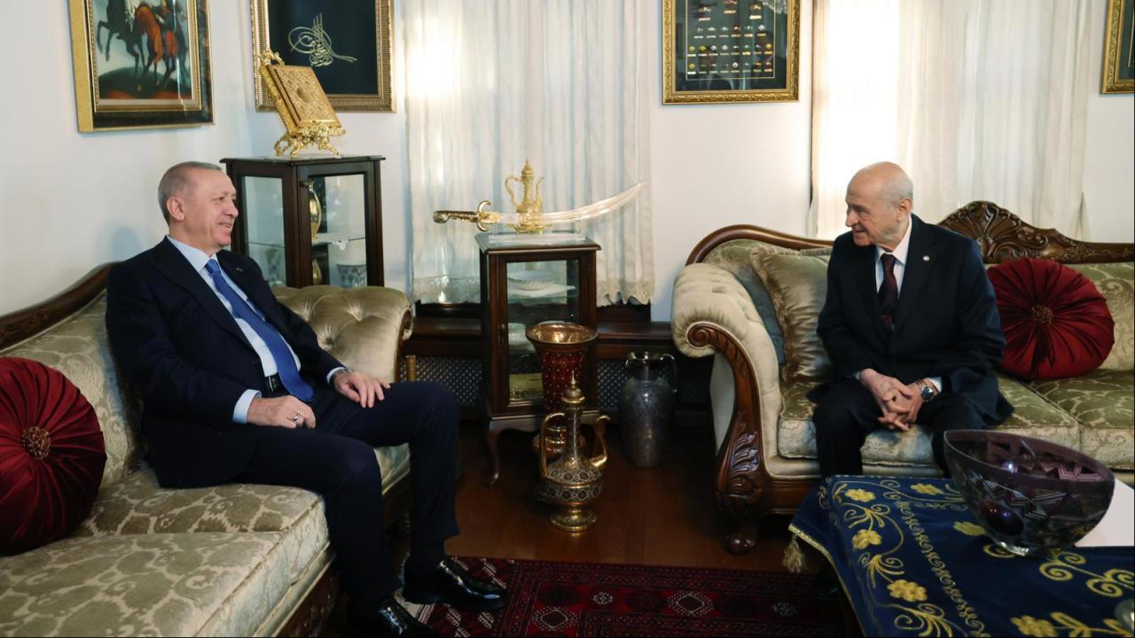 Cumhurbaşkanı Erdoğan ve MHP Lideri Bahçeli buluştu