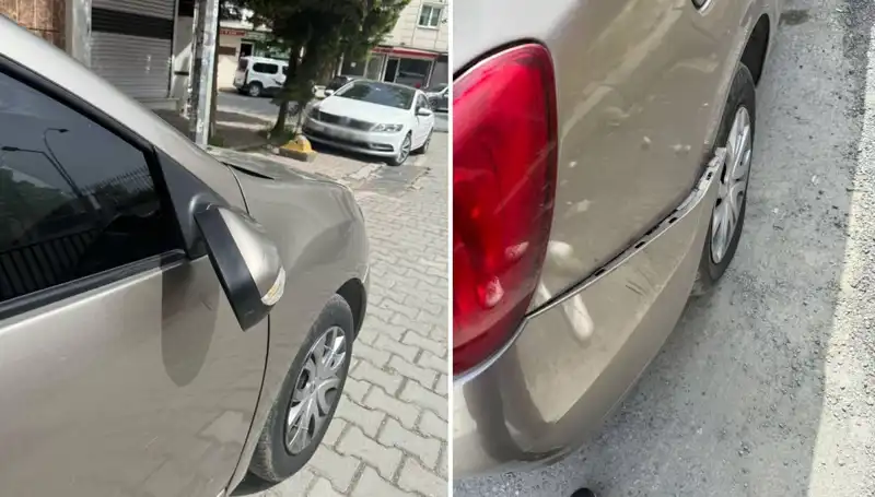 Motosikletli Maganda Mahallede Kaos Yarattı: Otomobil Aynasını Kırdı!